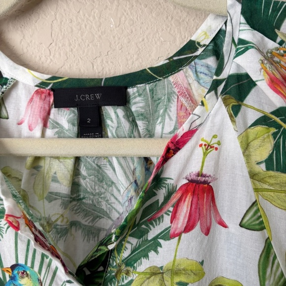 J. Crew Flutter Sleeve Novelty Print Popover Top Ratti Into the Wild - Picture 3 of 13